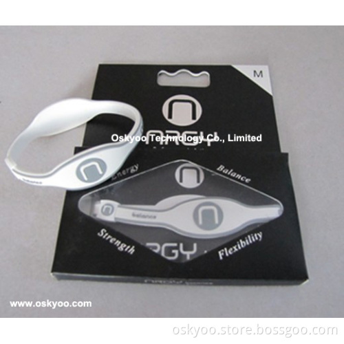 Custom Logo Silicone Power Ionic Energy Sport Hologram Bracelet (P5208)